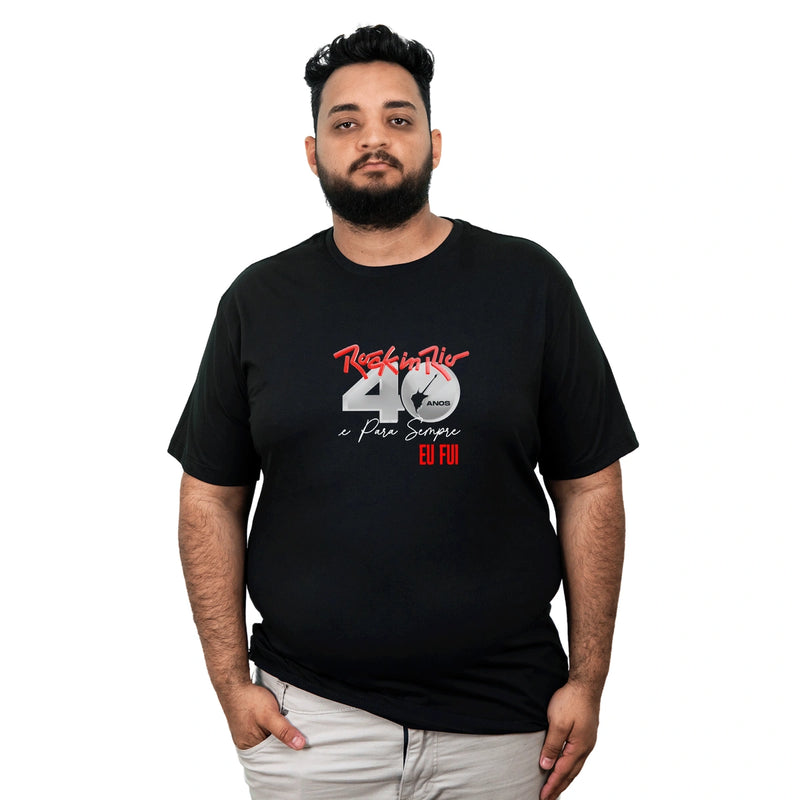 Camiseta Masculina Plus Size Rock In Rio 40 Anos 2024