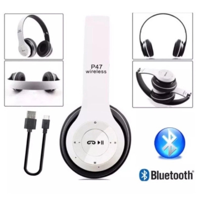 Fone de Ouvido Bluetooth Branco P47