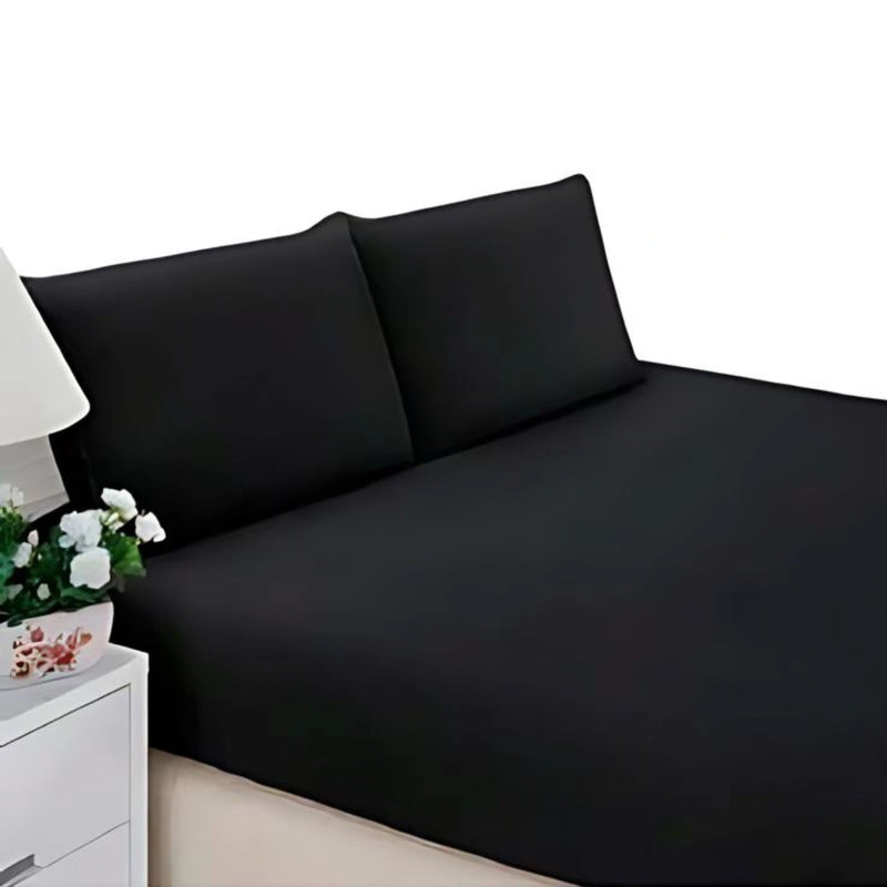 Kit Jogo Lençol Premium Cama Casal 3 Peças Com Elástico e Fronhas