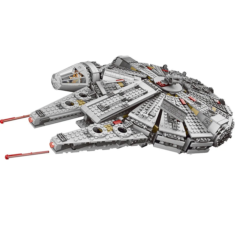 Nova Nave Espacial Tijolos Estrelas Lutador Espaço Para Millennium Set Falcon Ship 75105 Modelo Blocos de Construção Kit Brinquedos Para Crianças