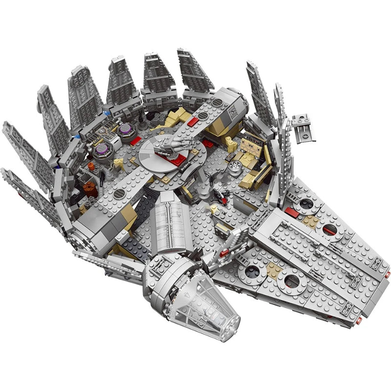 Nova Nave Espacial Tijolos Estrelas Lutador Espaço Para Millennium Set Falcon Ship 75105 Modelo Blocos de Construção Kit Brinquedos Para Crianças