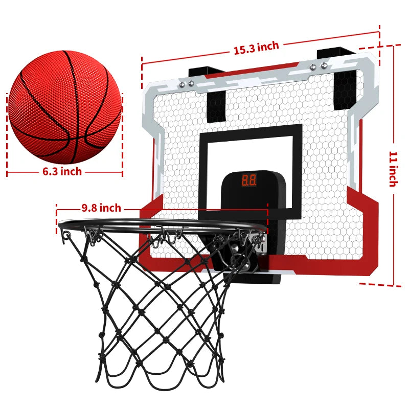 Cesta de basquete ao ar livre para crianças, cesta de basquete interna, mini cesta de basquete com 3 bolas, brinquedos para 3 4 5 6 7 8 9 10 11 12 + anos