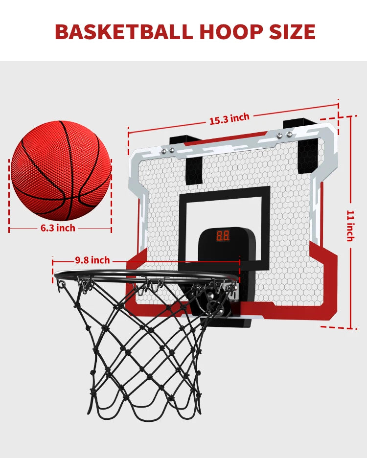 Cesta de basquete ao ar livre para crianças, cesta de basquete interna, mini cesta de basquete com 3 bolas, brinquedos para 3 4 5 6 7 8 9 10 11 12 + anos