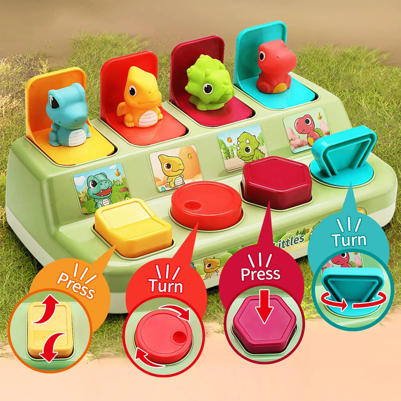 Brinquedo pop-up de atividade interativa para bebês Brinquedo de causa e efeito Jogos de desenvolvimento de bebês Montessori Brinquedos de aprendizagem educacional