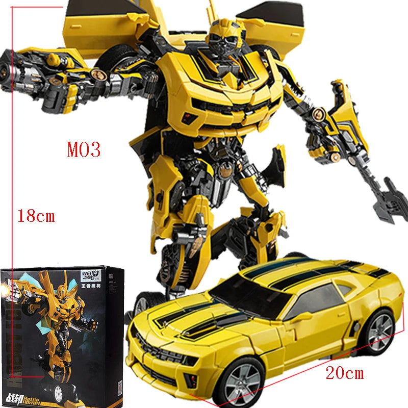 Brinquedos de transformação MPM03 Yellow Bee LTS03C LT01 Beetle Car Movie Action Alloy Figure Robot Deformation Model