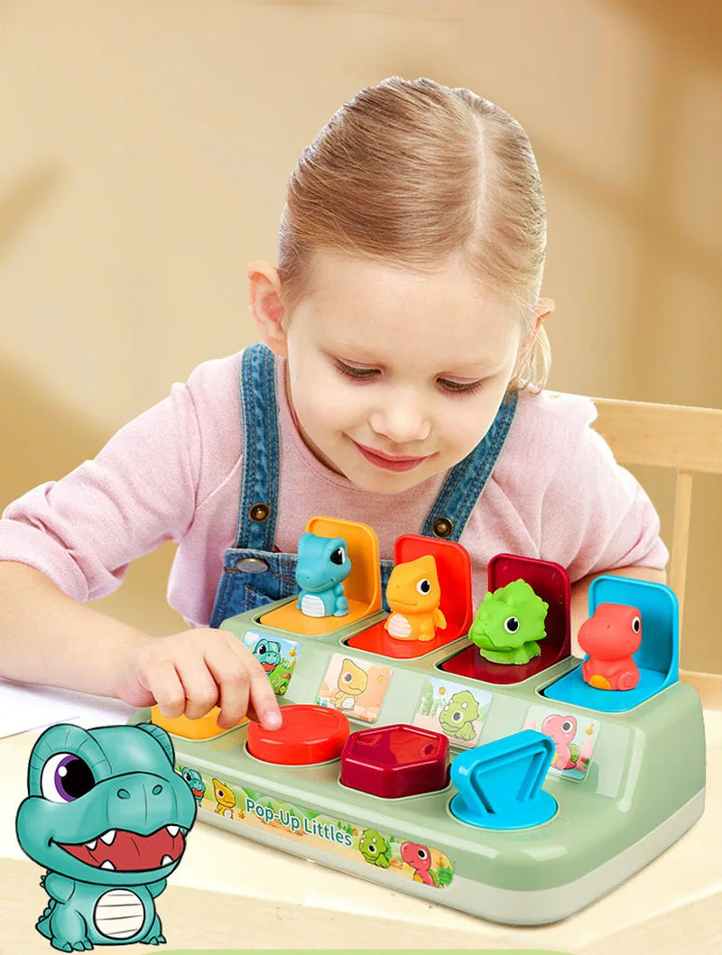 Brinquedo pop-up de atividade interativa para bebês Brinquedo de causa e efeito Jogos de desenvolvimento de bebês Montessori Brinquedos de aprendizagem educacional